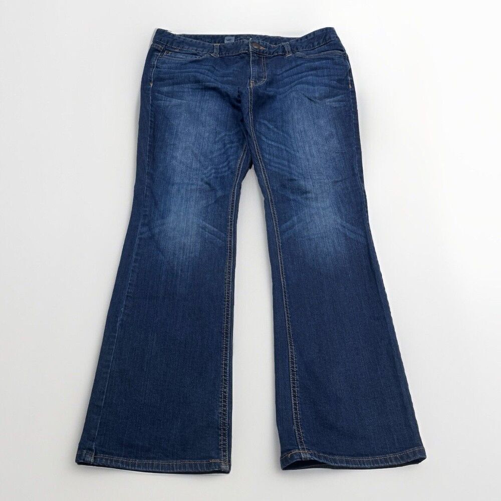 Mossimo Jeans Womens 14 Fit 3 Bootcut Low Mid Blue Stretch Measures 35 x 30.5